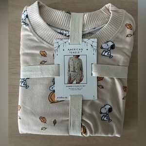 AE Peanuts Fall Pumpkin Plush PJ Set BNWT